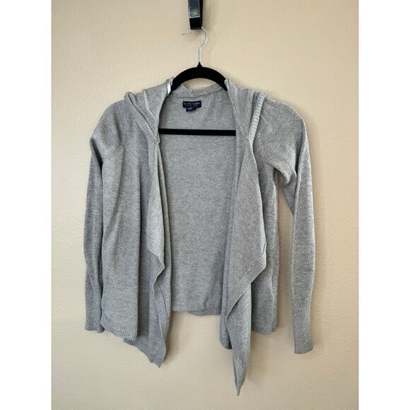 US Polo Gray Cardigan, Gray Cardigan Small short sweater‎ lightweight womens - Picture 2 of 8